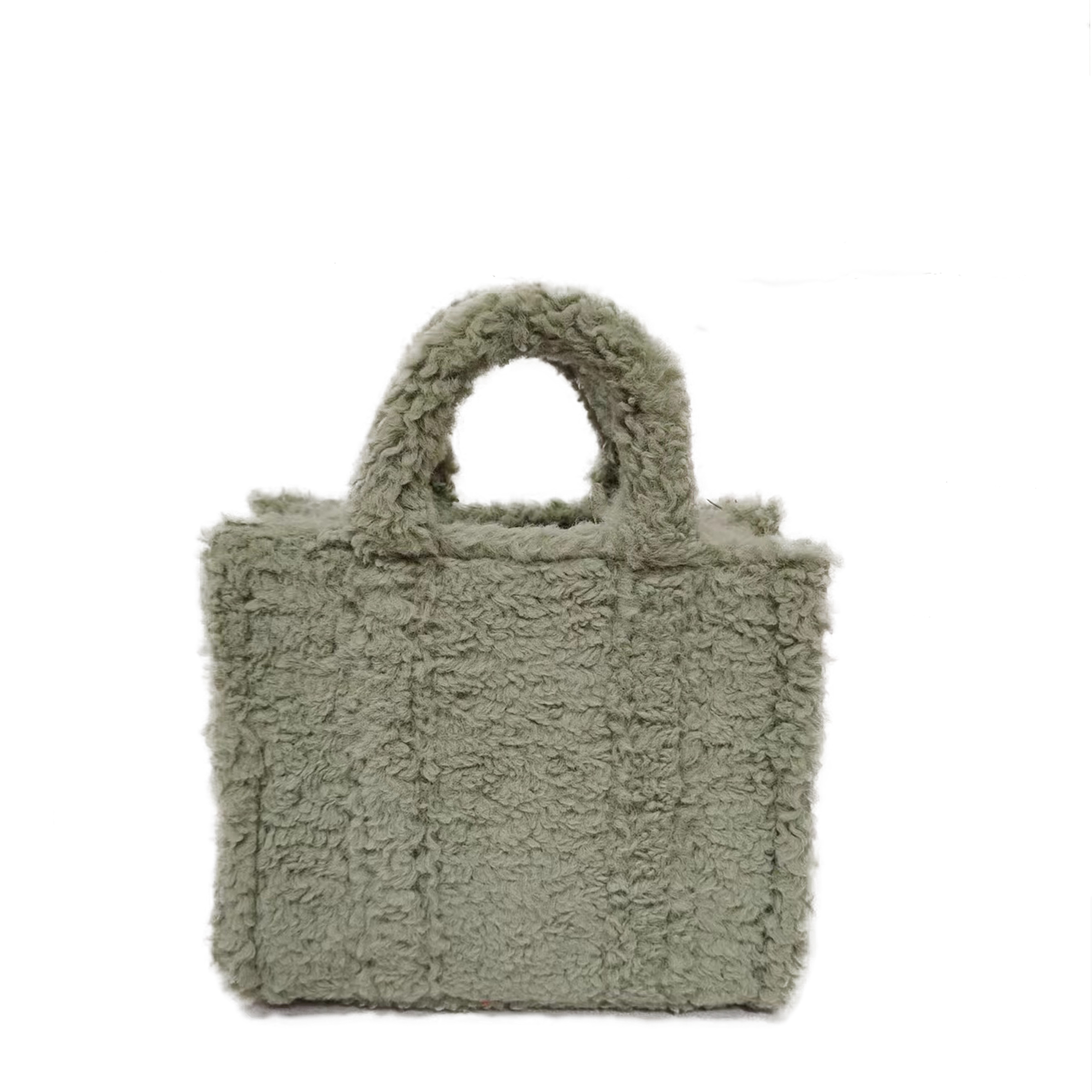 ZWENA kleine Teddytasche Totebag SMILE light olive